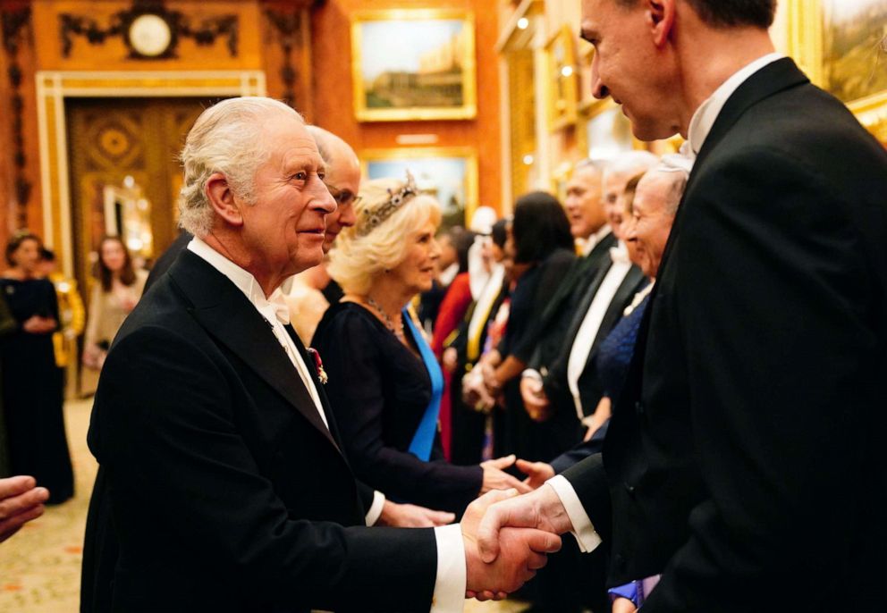 PHOTO: King Charles III is shown during a Diplomatic Corps reception at Buckingham Palace on Dec. 6, 2022, in London.