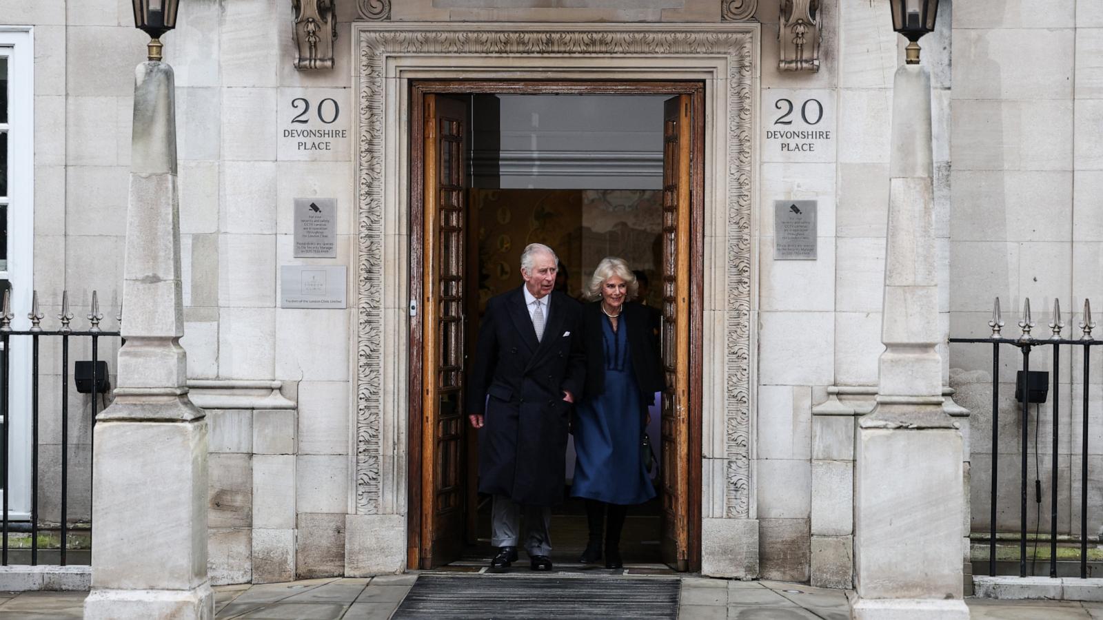 PHOTO: King Charles III and Britain's Queen Camilla leave the London Clinic, in London, on Jan. 29, 2024.