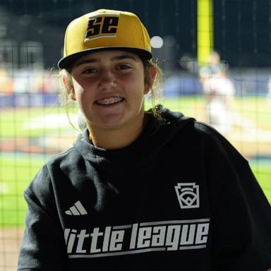PHOTO: Kinley Rasmus of Little League Team Southeast poses for a photo during the 2026 Little League Classic at Historic Bowman Field on Aug. 23, 2026, in Williamsport, Pennsylvania. 