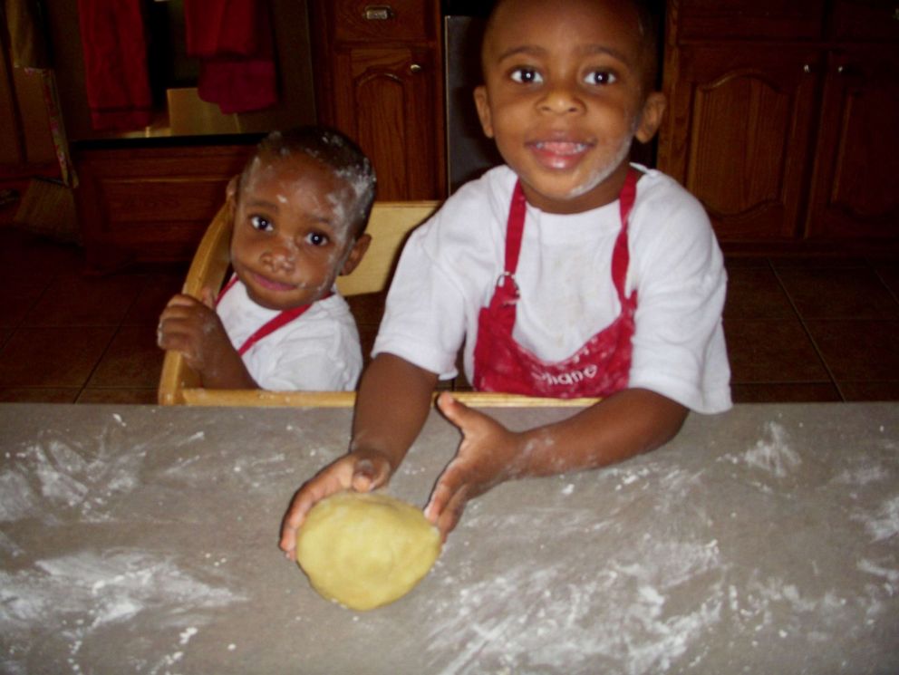PHOTO: A throwback picture shows Shane and Nigel baking when they were younger.