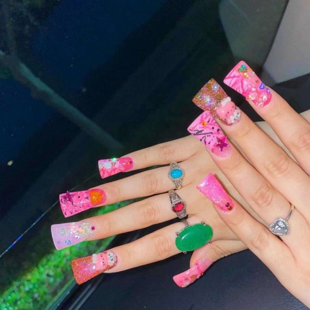 Kendall Jenner's Half-Moon Nail Art | The Best Celebrity Nail Art For  Autumn, From Kylie Jenner's Neon Drip to Normani's French Tips | POPSUGAR  Beauty UK Photo 2
