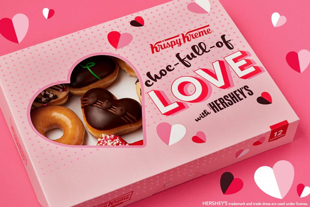 PHOTO: The new Valentine's Day dozen from Krispy Kreme Doughnuts.