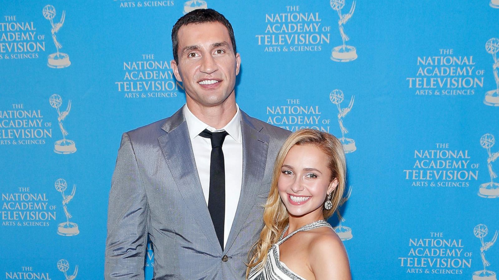 PHOTO: Boxer Wladimir Klitschko and actress/model Hayden Panettiere attend the 34th Annual Sports Emmy Awards Reception at Frederick P. Rose Hall, Jazz at Lincoln Center on May 7, 2013 in New York City.