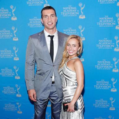 PHOTO: Boxer Wladimir Klitschko and actress/model Hayden Panettiere attend the 34th Annual Sports Emmy Awards Reception at Frederick P. Rose Hall, Jazz at Lincoln Center on May 7, 2013 in New York City.