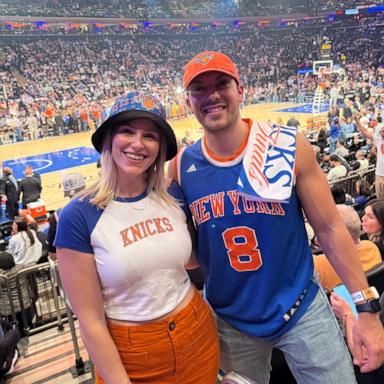 PHOTO: New York Knicks fans Katherine McCall and Mike Katsnelson had to come up with a new plan when they learned the Knicks' ticker-tape parade and ceremony on June 18, 2026, coincided with their City Hall wedding.
