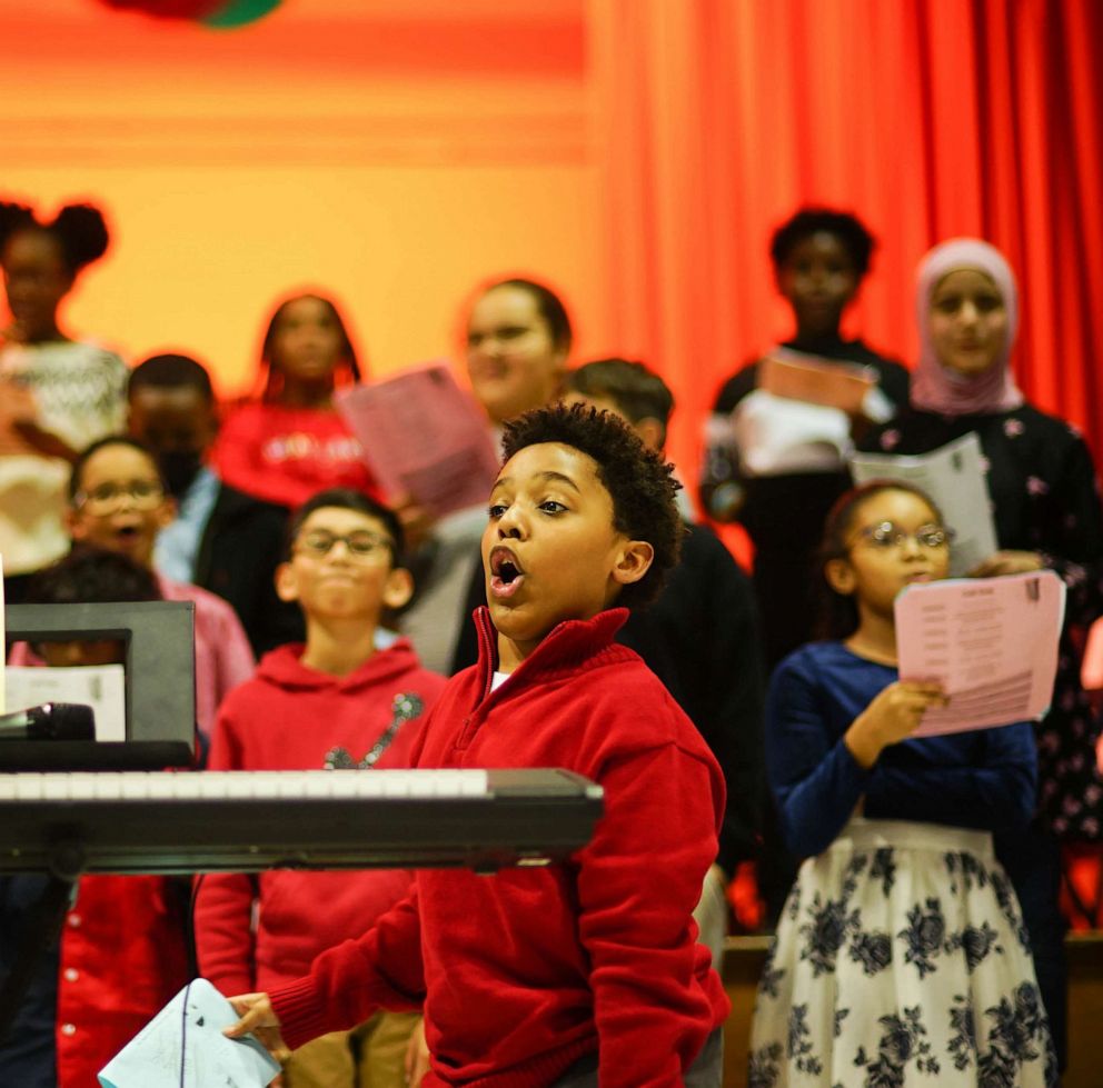 PHOTO: Kevin "Knox" Johnson III gave a solo performance of Mariah Carey's "All I Want for Christmas is You" during his school's winter concert.