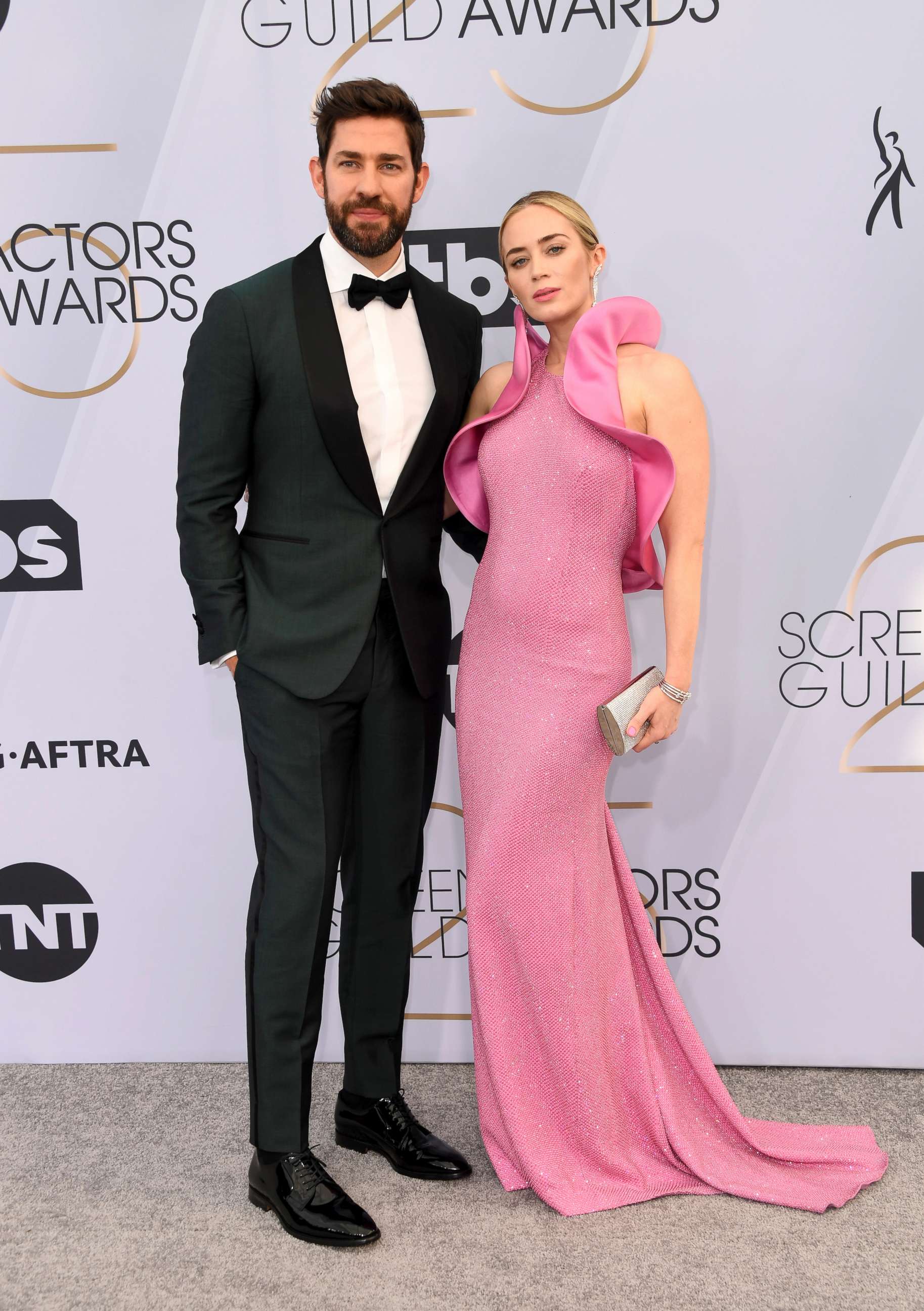 PHOTO: John Krasinski and Emily Blunt attend the 25th annual Screen Actors' Guild awards at the Shrine Auditorium, Jan. 27, 2019, in Los Angeles.