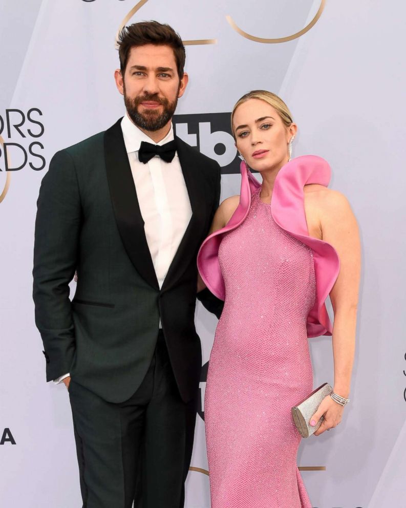 PHOTO: John Krasinski and Emily Blunt attend the 25th annual Screen Actors' Guild awards at the Shrine Auditorium, Jan. 27, 2019, in Los Angeles.