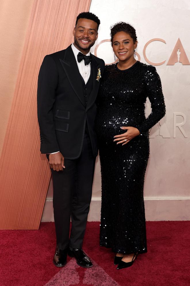 PHOTO: Kris Bowers and Briana Nicole Henry attend the 97th Annual Oscars March 2, 2025 in Hollywood.