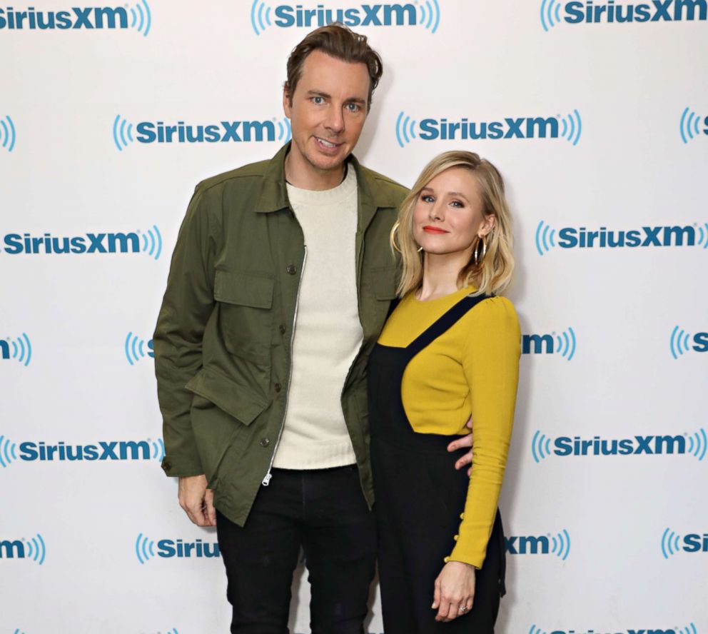 PHOTO: Actors Dax Shepard and Kristen Bell visit the SiriusXM Studios, March 22, 2017, in New York City.