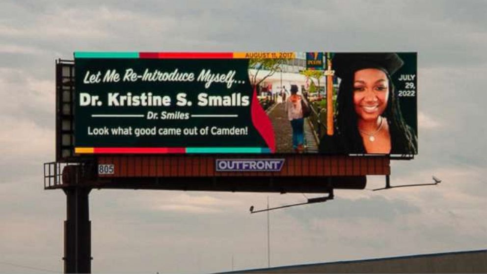 PHOTO: Kendra Busbee rented out a billboard to celebrate her daughter, Dr. Kristine Smalls, a clinical psychologist.