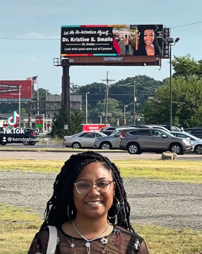 PHOTO: Busbee said her daughter, Kristine Smalls, was shocked to see the billboard celebrating her and her achievements.