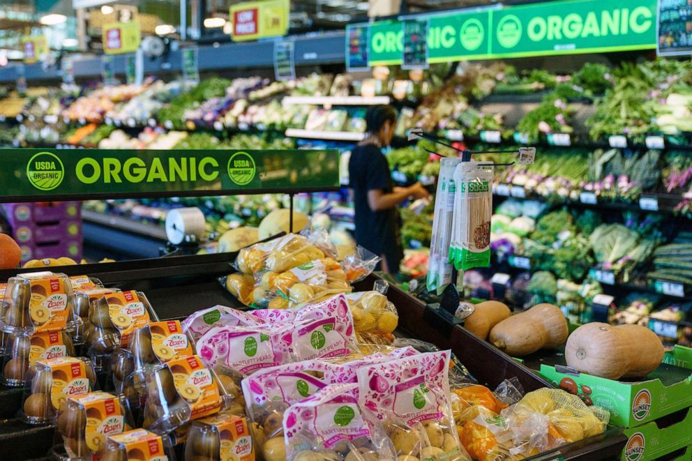 PHOTO: FILE: Shoppers are seen in a Kroger supermarket, Oct. 14, 2022, in Atlanta, Georgia. 