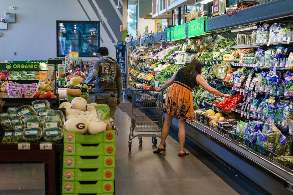 PHOTO: FILE: Shoppers are seen in a Kroger supermarket, Oct. 14, 2022, in Atlanta, Georgia.