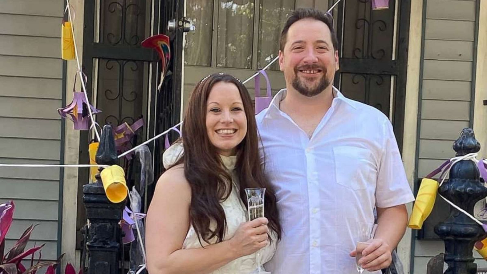 PHOTO: Krystal Hale and Robert Lind planned on getting married April 5, 2020. The wedding was postponed due to coronavirus, but their friends and family surprised the couple with a special dance.