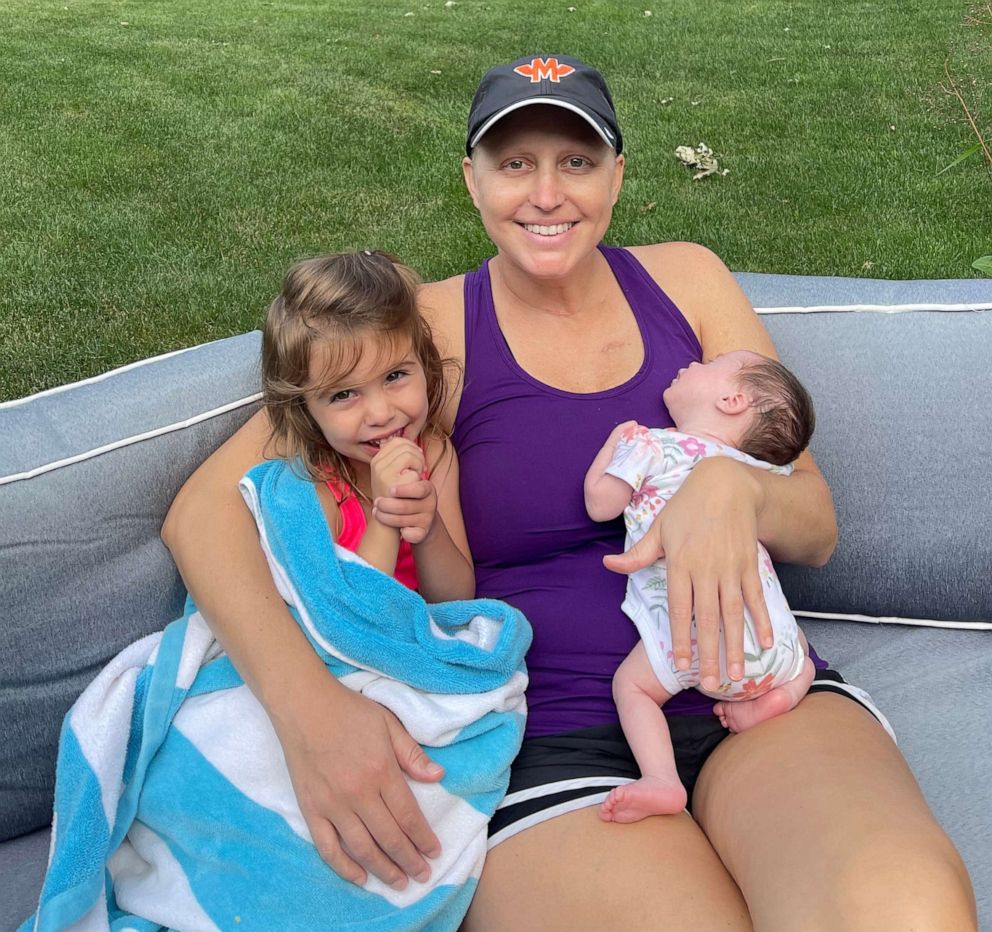 PHOTO: Christine Kump, of Illinois, poses with her daughters Susie and Vivian.