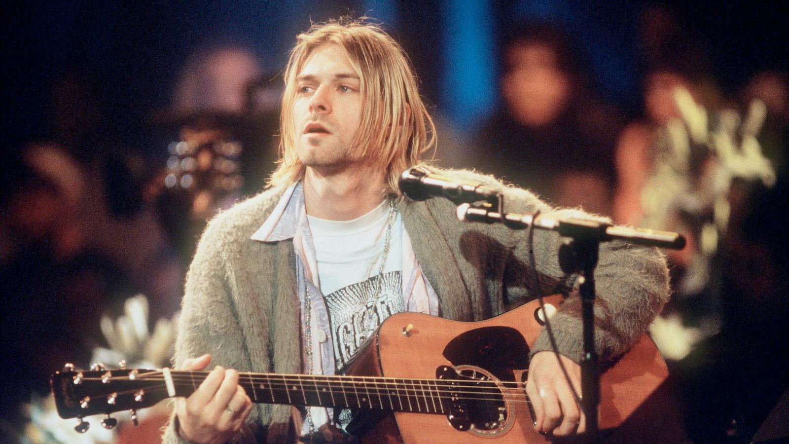 PHOTO: Kurt Cobain of Nirvana during the taping of MTV Unplugged at Sony Studios in New York, Nov. 18, 1993.