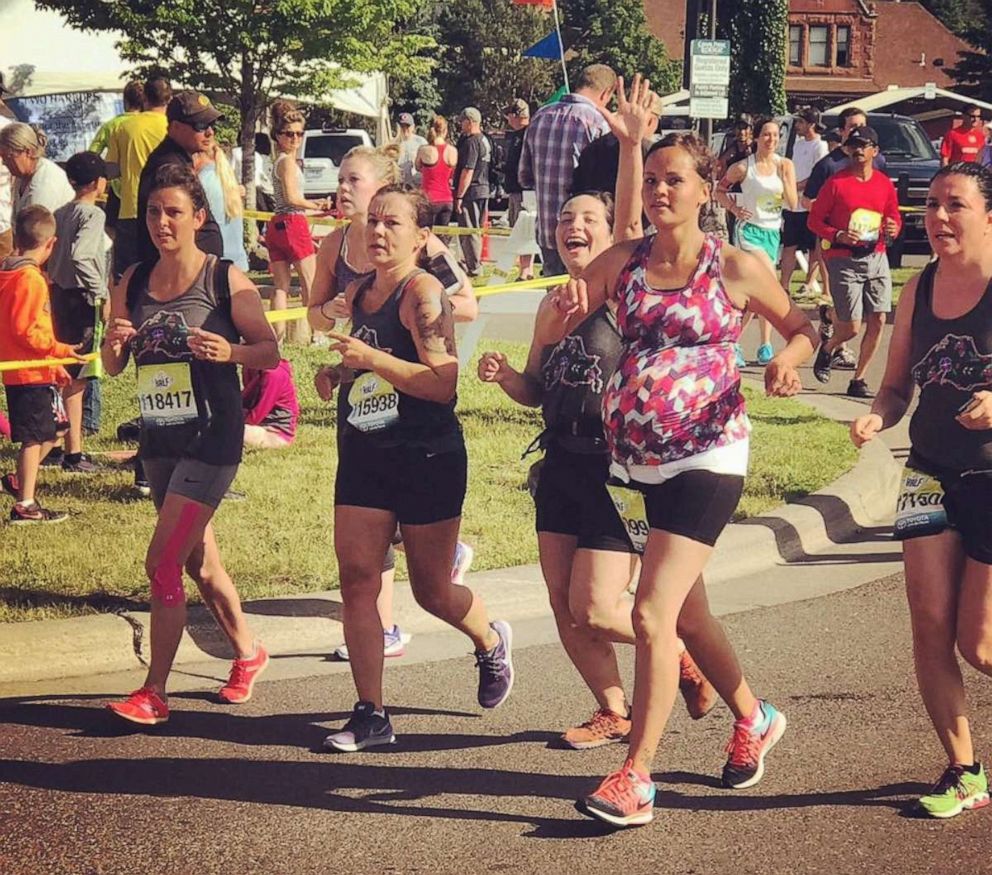 PHOTO: The women from KwePack running in a marathon in an undated handout photo.