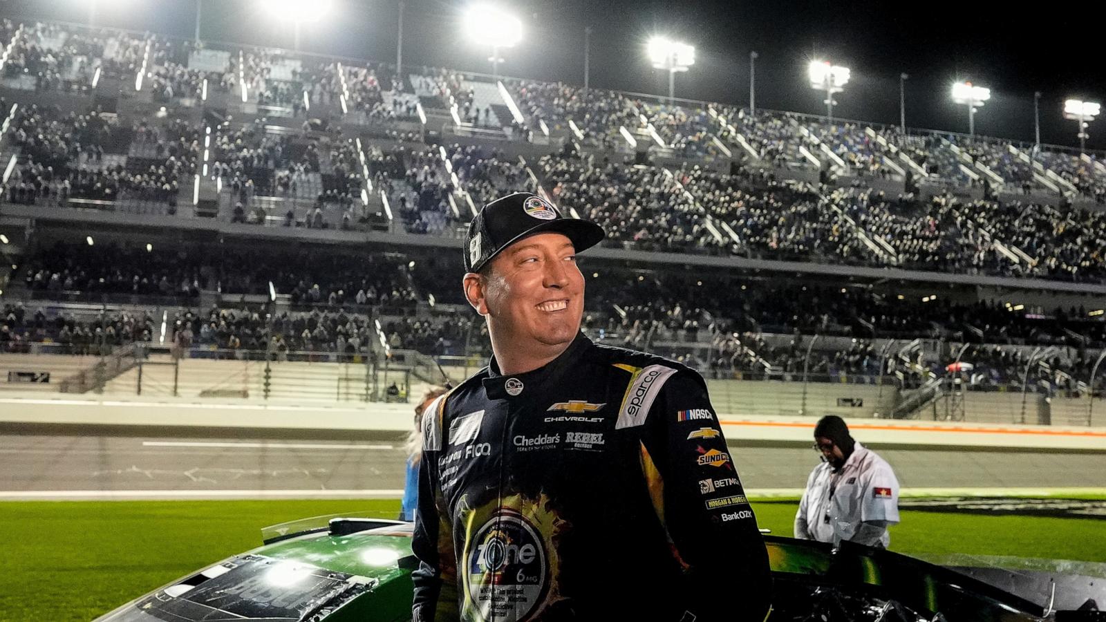 PHOTO: Kyle Busch before the first of two NASCAR Daytona 500 qualifying auto races at Daytona International Speedway, Feb. 12, 2026, in Daytona Beach, Fla.