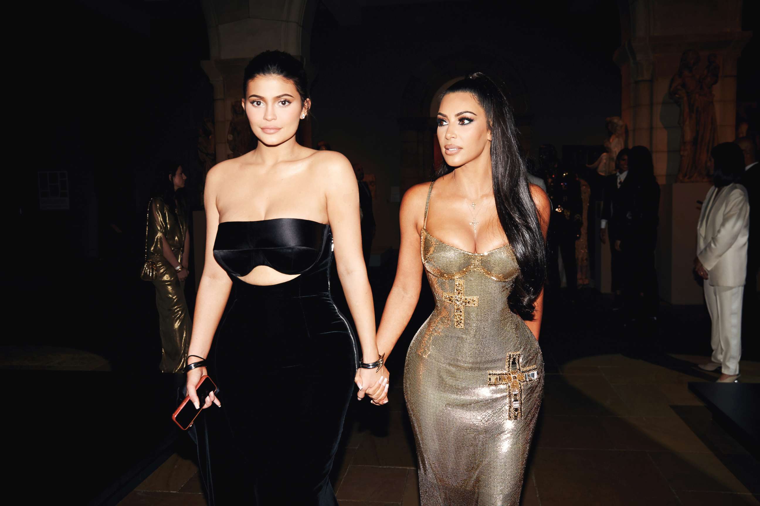 PHOTO: Kylie Jenner and Kim Kardashian West attend Heavenly Bodies: Fashion & The Catholic Imagination Costume Institute Gala at The Metropolitan Museum of Art on May 7, 2018, in New York.