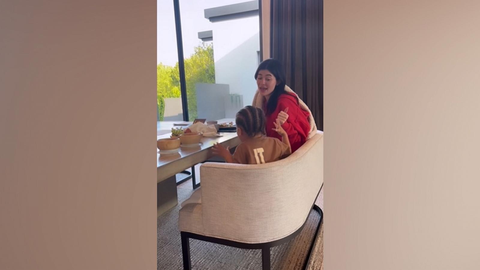 PHOTO: In this screen grab from a video posted to her Instagram account, Kylie Jenner sings the ABC song with son Aire.