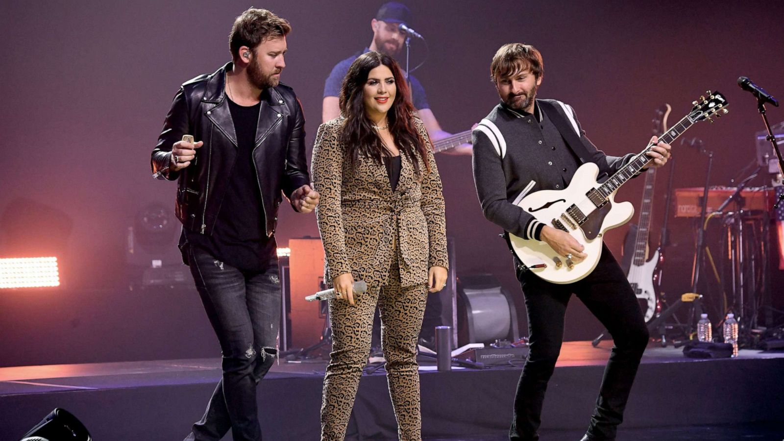 PHOTO: In this Oct. 23, 2020, file photo, Charles Kelley, Hillary Scott, and Dave Haywood of Lady A perform onstage for the 2020 iHeartCountry Festival in Nashville.