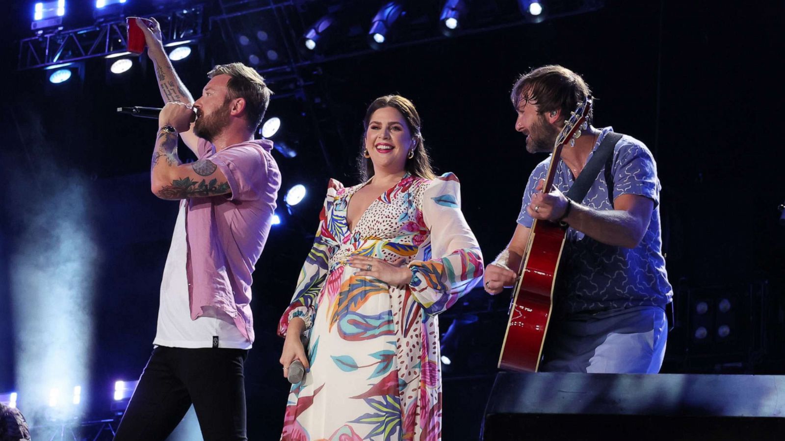 PHOTO: In this June 12, 2022, file photo, Charles Kelley, Hillary Scott, and Dave Haywood of Lady A perform during CMA Fest 2022, in Nashville, Tenn.