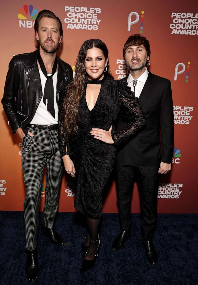 PHOTO: Charles Kelley, Hillary Scott and Dave Haywood of Lady A arrive to the 2023 People's Choice Country Awards held at the Grand Ole Opry House on Sept. 28, 2023, in Nashville, Tenn.