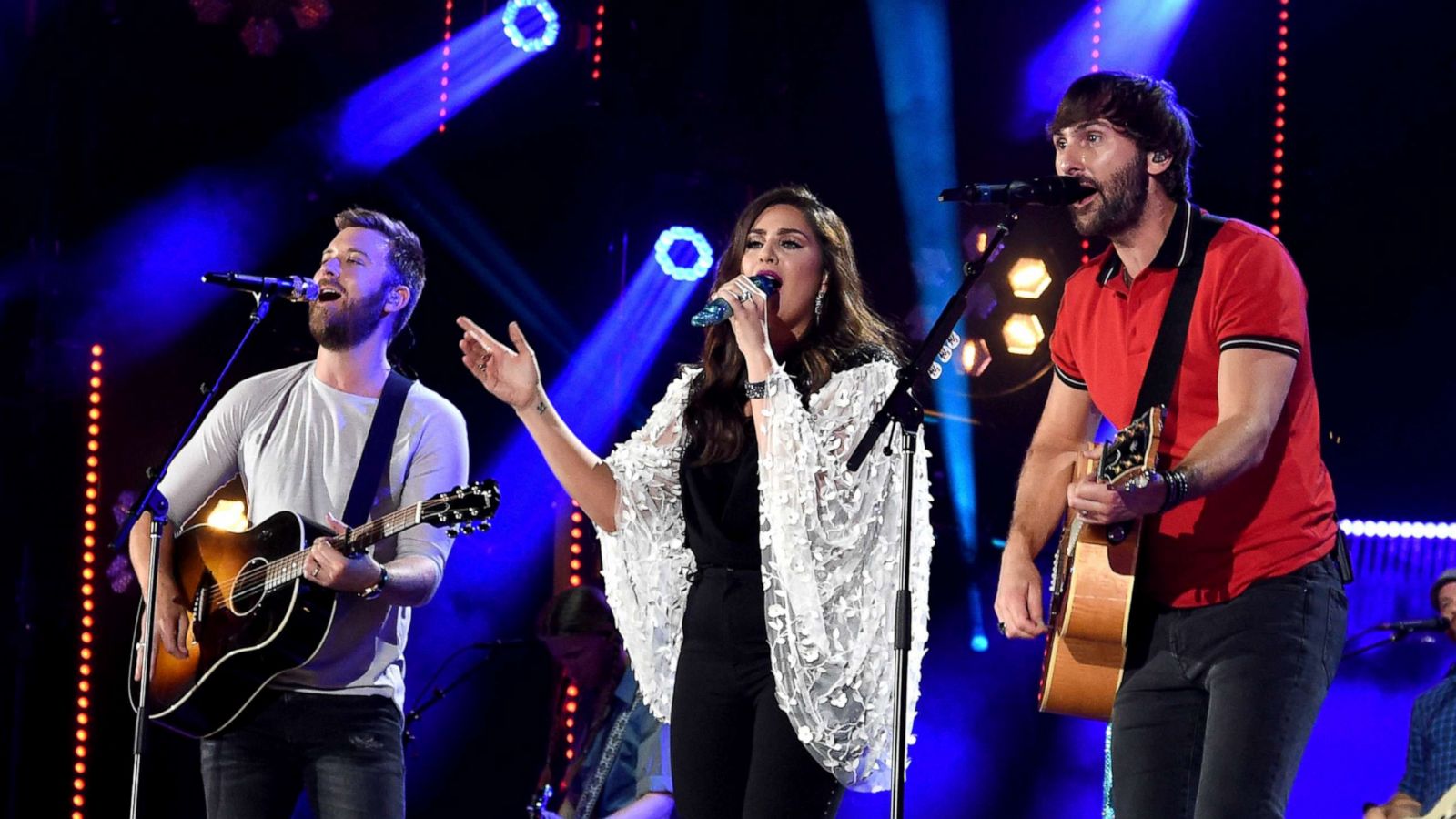 PHOTO: Charles Kelley, Hillary Scott, and Dave Haywood of Lady A perform at the 2017 CMA Music Festival on June 10, 2017, in Nashville, Tenn.