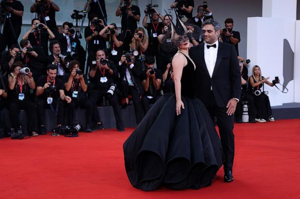 lady gaga cannes dress Lady Gaga and Michael Polansky Make Their Red Carpet Debut in Venice