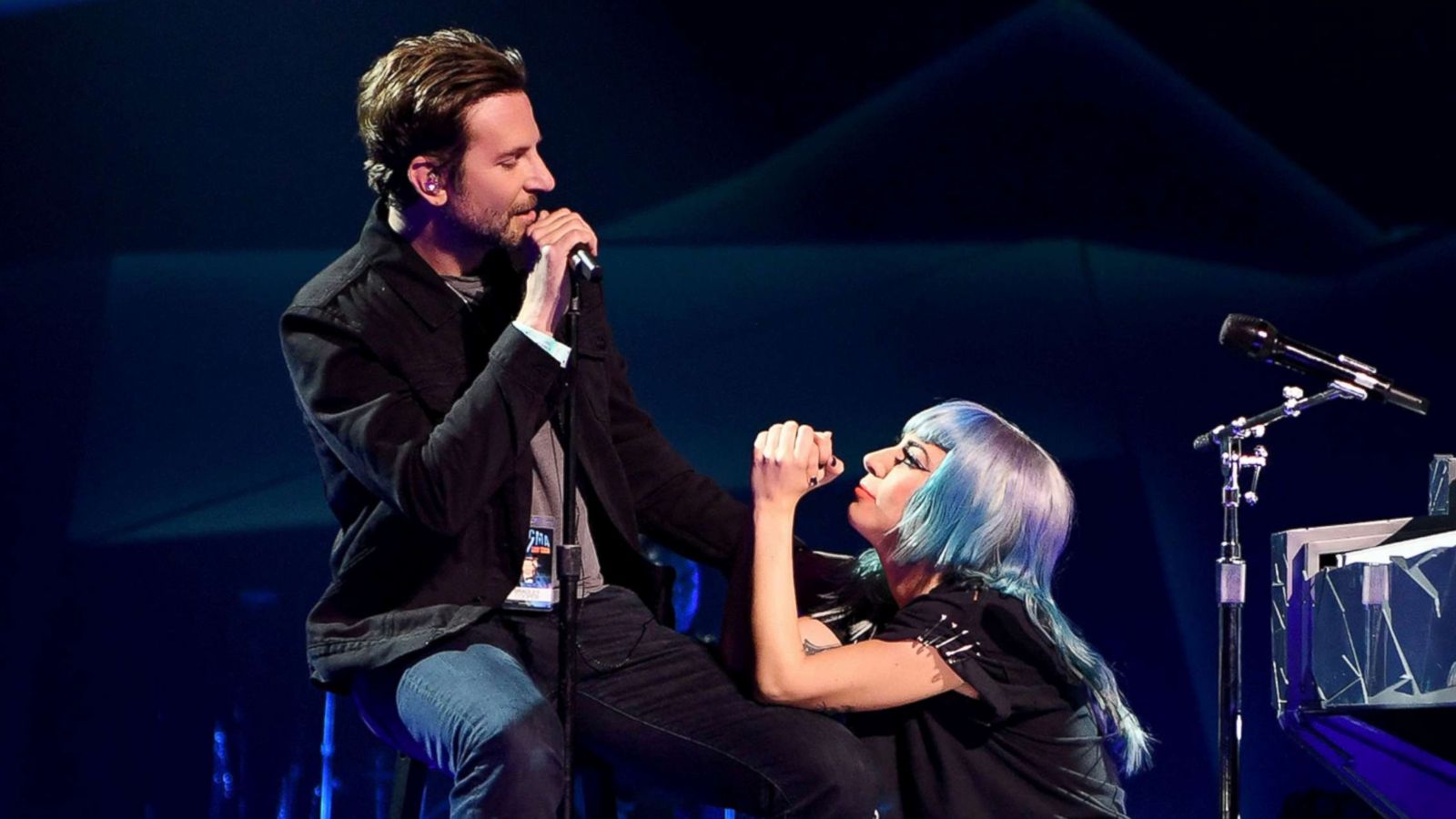 PHOTO: Lady Gaga and Bradley Cooper perform "Shallow" during her ENIGMA residency at Park Theater at Park MGM on Jan. 26, 2019 in Las Vegas.