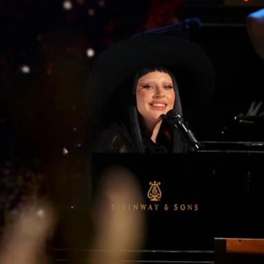 PHOTO: Lady Gaga performs onstage during the FIREAID Benefit Concert for California Fire Relief at Intuit Dome on Jan. 30, 2025 in Inglewood, California. 