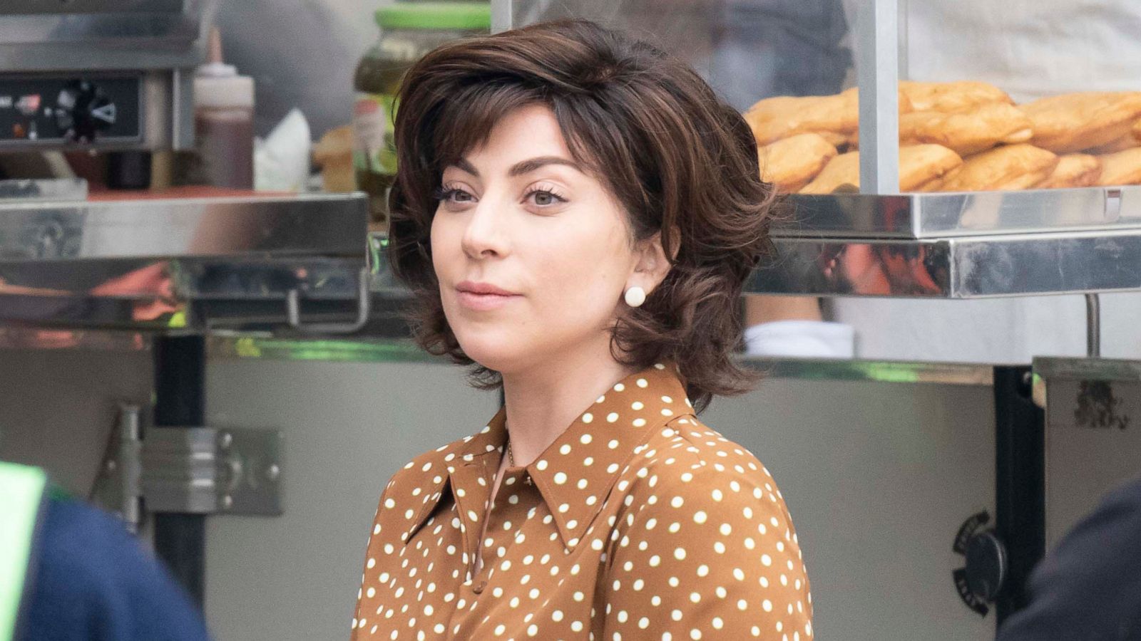 PHOTO: In this March 11, 2021, file photo, Lady Gaga appears in Piazza del Duomo on the set of the film House of Gucci, in Milan.
