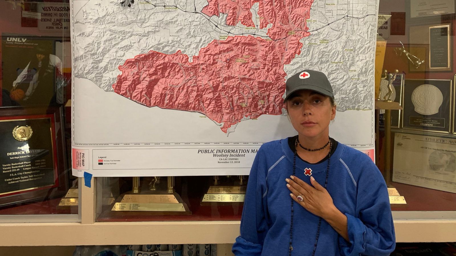 PHOTO: Lady Gaga posted this photo to her Twitter account with a map showing the areas affected by the California wildfires, Nov. 13, 2018.