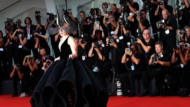 lady gaga venice film festival dress Lady Gaga Wears Black Gown and Diamonds to 2024 Venice Film Festival