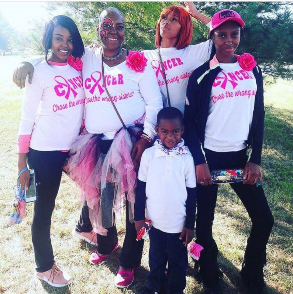 PHOTO: Lakesha Ball, of Baltimore, Maryland, is seen in an undated photo with her family. Ball was dianosed with breast cancer on 2017, but completed treatment on March 11, 2019. 