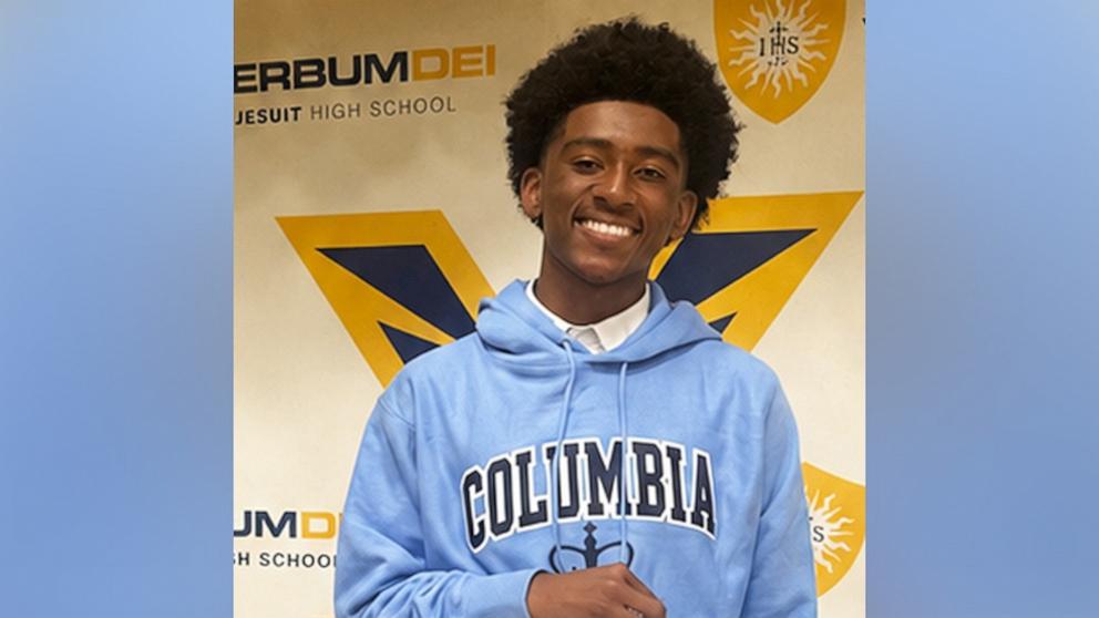 PHOTO: Lamont Newell, a senior at Verbum Dei Jesuit High School in Los Angeles, was accepted into 65 colleges and has chosen to attend Columbia University in the fall.