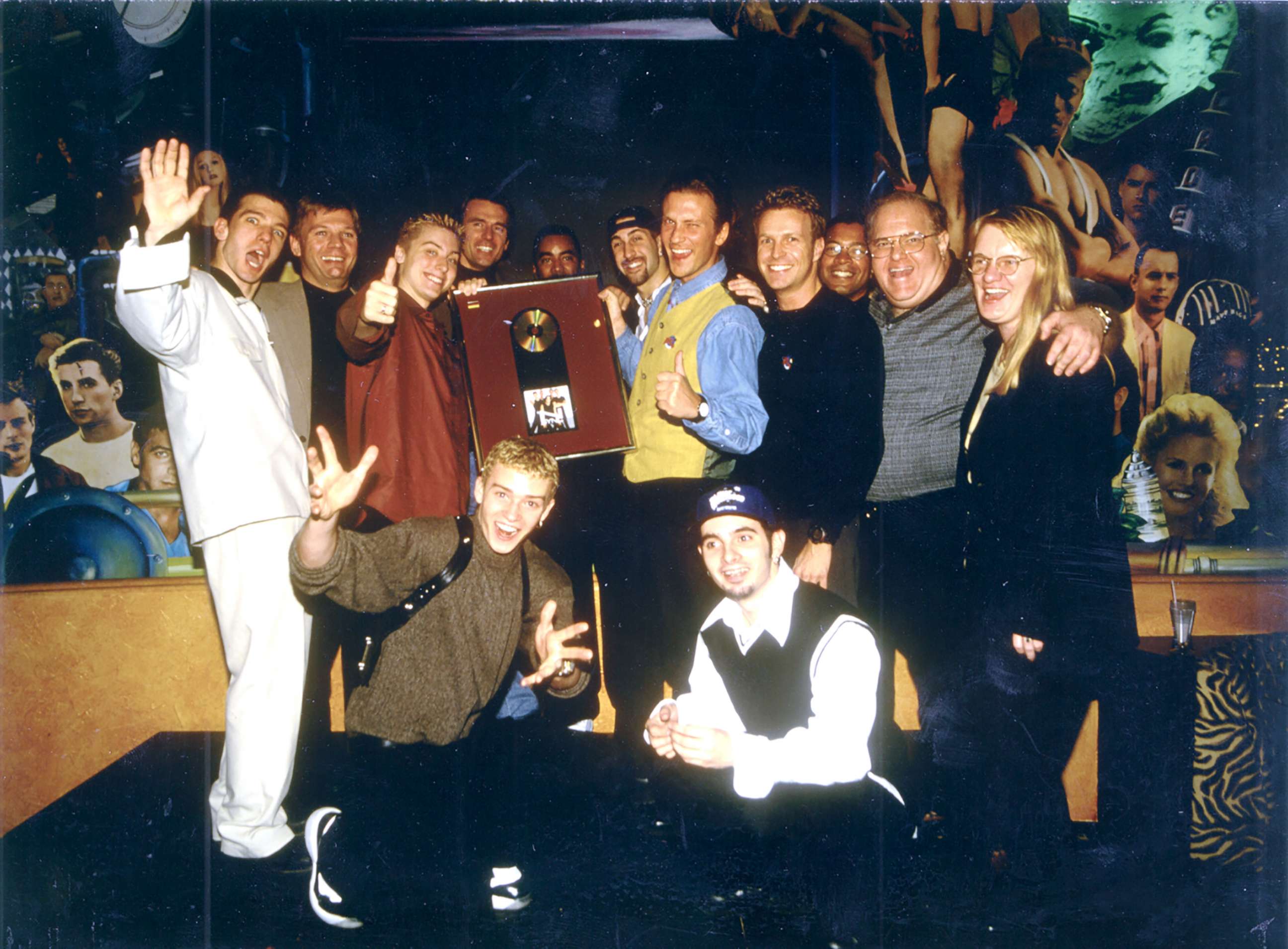 PHOTO: NSYNC pictured with Lou Pearlman at their gold album presentation.