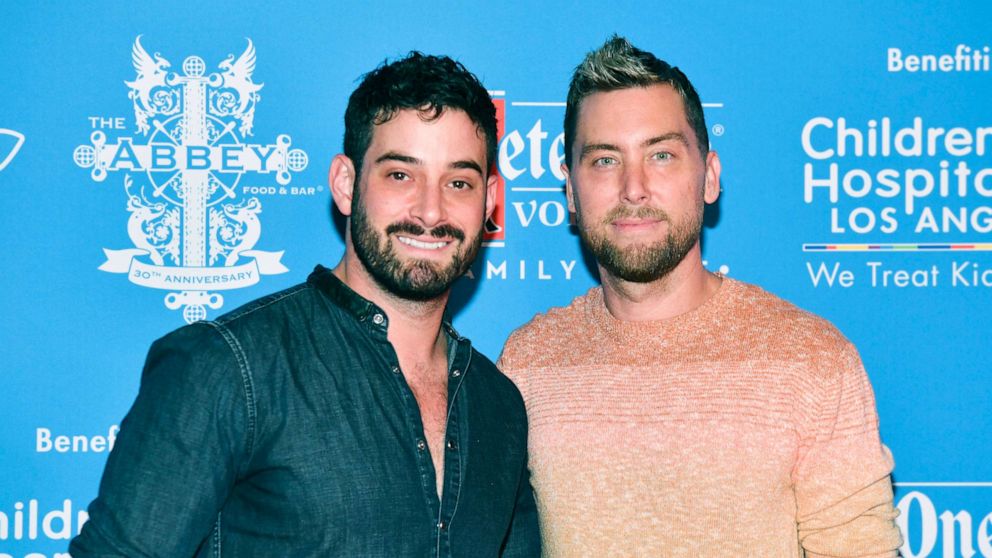 PHOTO: Michael Turchin and Lance Bass attend The Abbey's 16th annual Toy Drive for Children's Hospital LA, Sept. 21, 2021, in West Hollywood, Calif. 