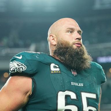 PHOTO: Lane Johnson #65 of the Philadelphia Eagles looks on after the game against the Dallas Cowboys at Lincoln Financial Field, Sept. 4, 2025, in Philadelphia.