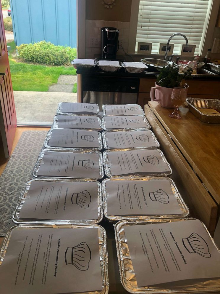 PHOTO: Trays of lasagna prepped and made by Michelle Brenner that she donates to people in her community of Gig Harbor, Wash., are pictured in an undated handout photo.