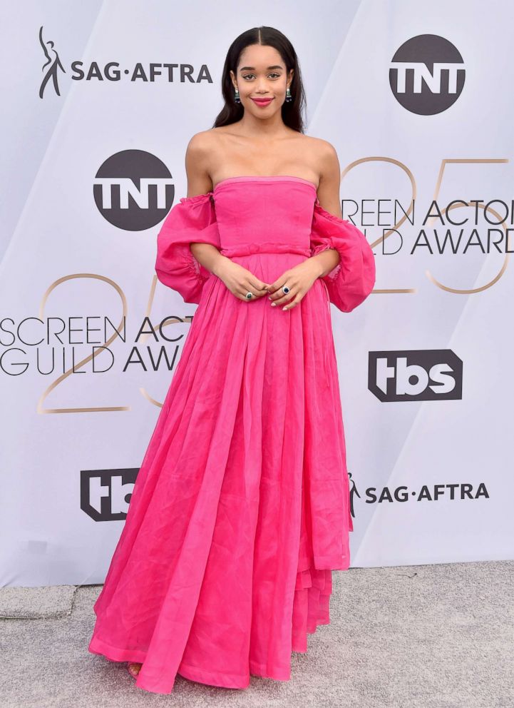 PHOTO: Laura Harrier attends the 25th Annual Screen Actors Guild Awards at The Shrine Auditorium, Jan. 27, 2019 in Los Angeles.