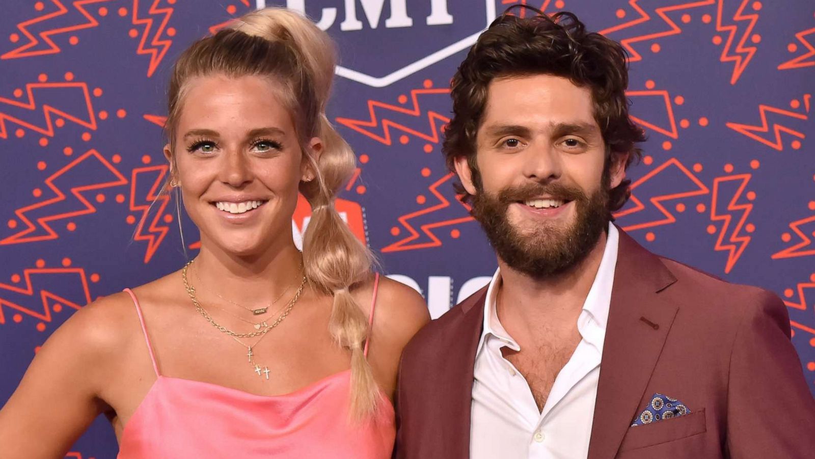 PHOTO: Lauren Akins and Thomas Rhett attend the 2019 CMT Music Awards at Bridgestone Arena on June 05, 2019, in Nashville, Tenn.