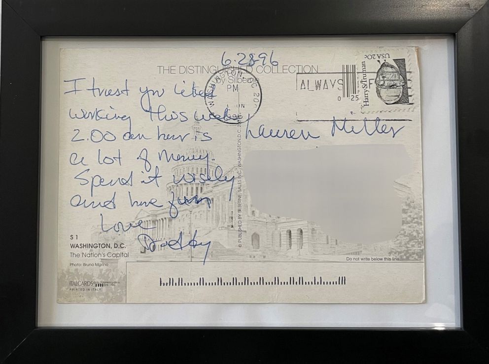 PHOTO: Dave Miller, Sr. often signed off on his postcards to his daughter with "Love Daddy."
