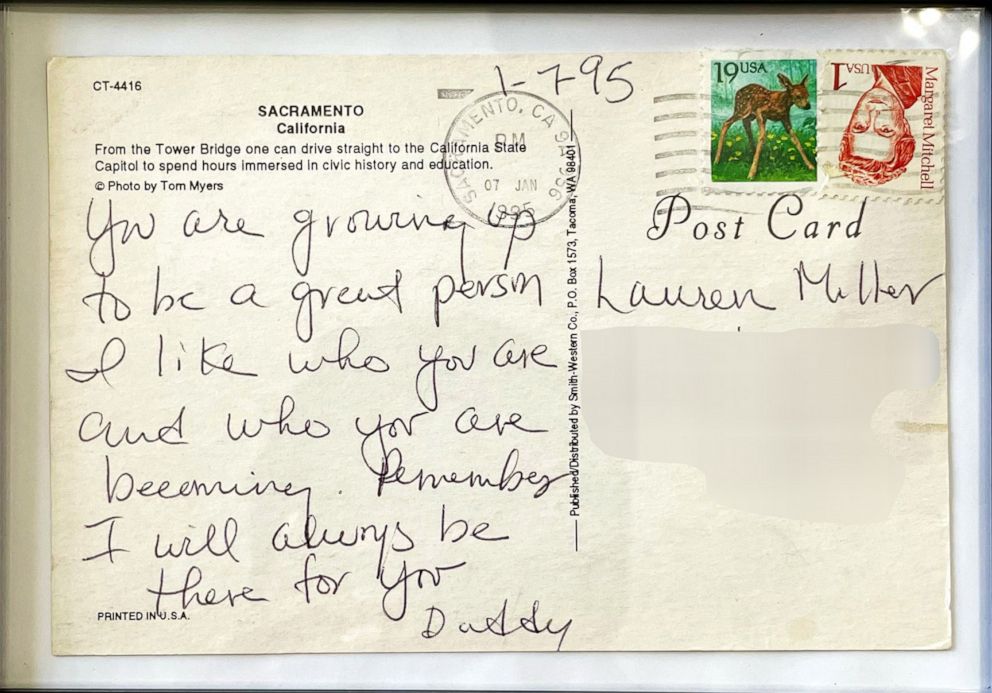 PHOTO: Lauren Miller said she was surprised her father had kept the postcards he'd written to her for two decades.