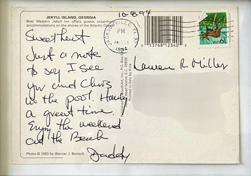 PHOTO: Dave Miller, Sr. would regularly write postcards to his daughter, even if they were traveling together.