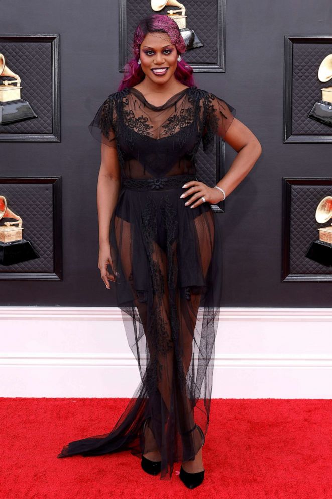 PHOTO: Laverne Cox attends the 64th GRAMMY Awards at MGM Grand Garden Arena, April 3, 2022, in Las Vegas.