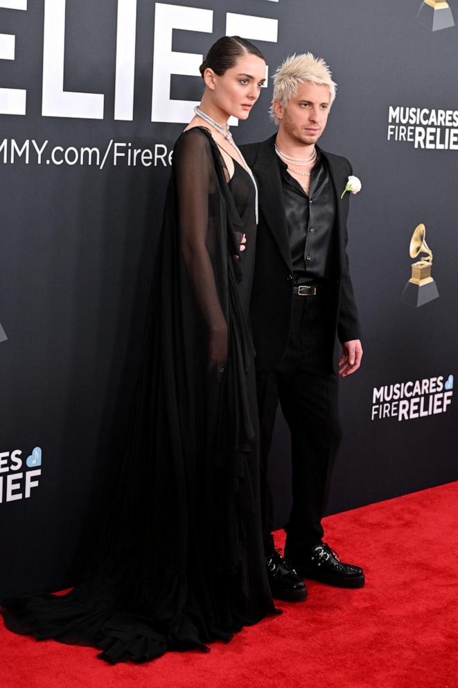 PHOTO: Charlotte Lawrence and singer Andrew Watt arrive for the 67th Annual Grammy Awards in Los Angeles, Feb. 2, 2025. 