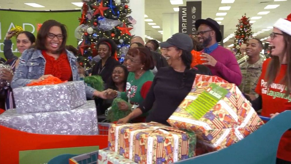 PHOTO: "Good Morning America" surprised military families today at the Fort Campbell Army Base with news that their holiday gift layaway plans had been paid off in full just in time for Christmas. 
