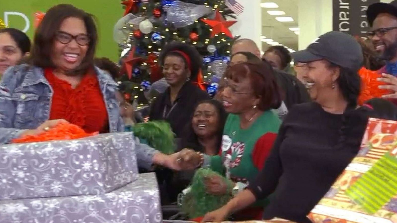 PHOTO: "Good Morning America" surprised military families today at the Fort Campbell Army Base with news that their holiday gift layaway plans had been paid off in full just in time for Christmas.